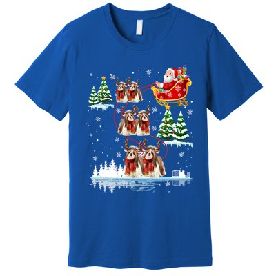 Santa Riding Shih Tzu Reindeer Christmas Pajama Matching Cool Gift Premium T-Shirt