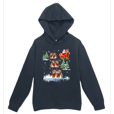 Santa Riding Shih Tzu Reindeer Christmas Pajama Matching Cool Gift Urban Pullover Hoodie