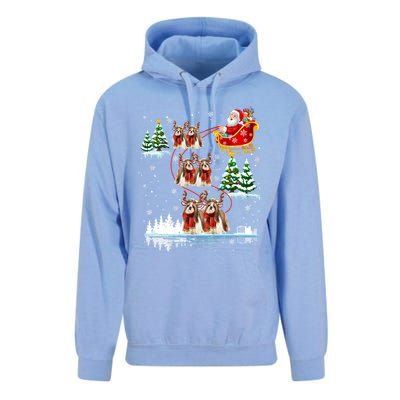 Santa Riding Shih Tzu Reindeer Christmas Pajama Matching Cool Gift Unisex Surf Hoodie