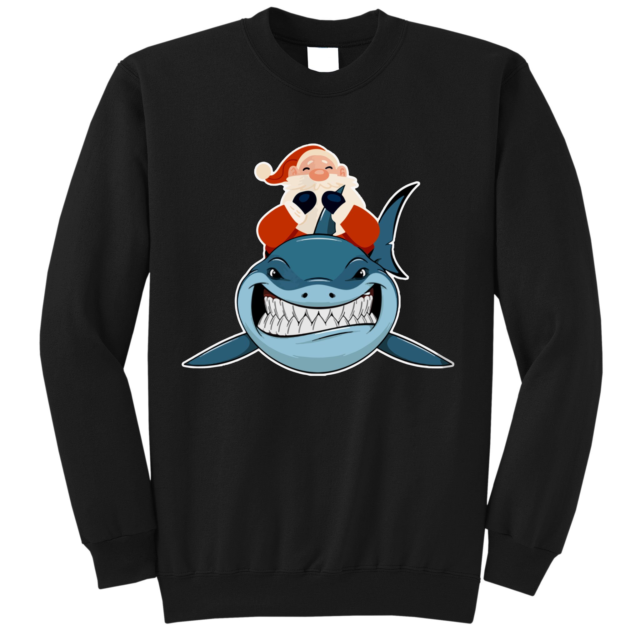 Santa Riding Shark Christmas Shark Sweatshirt