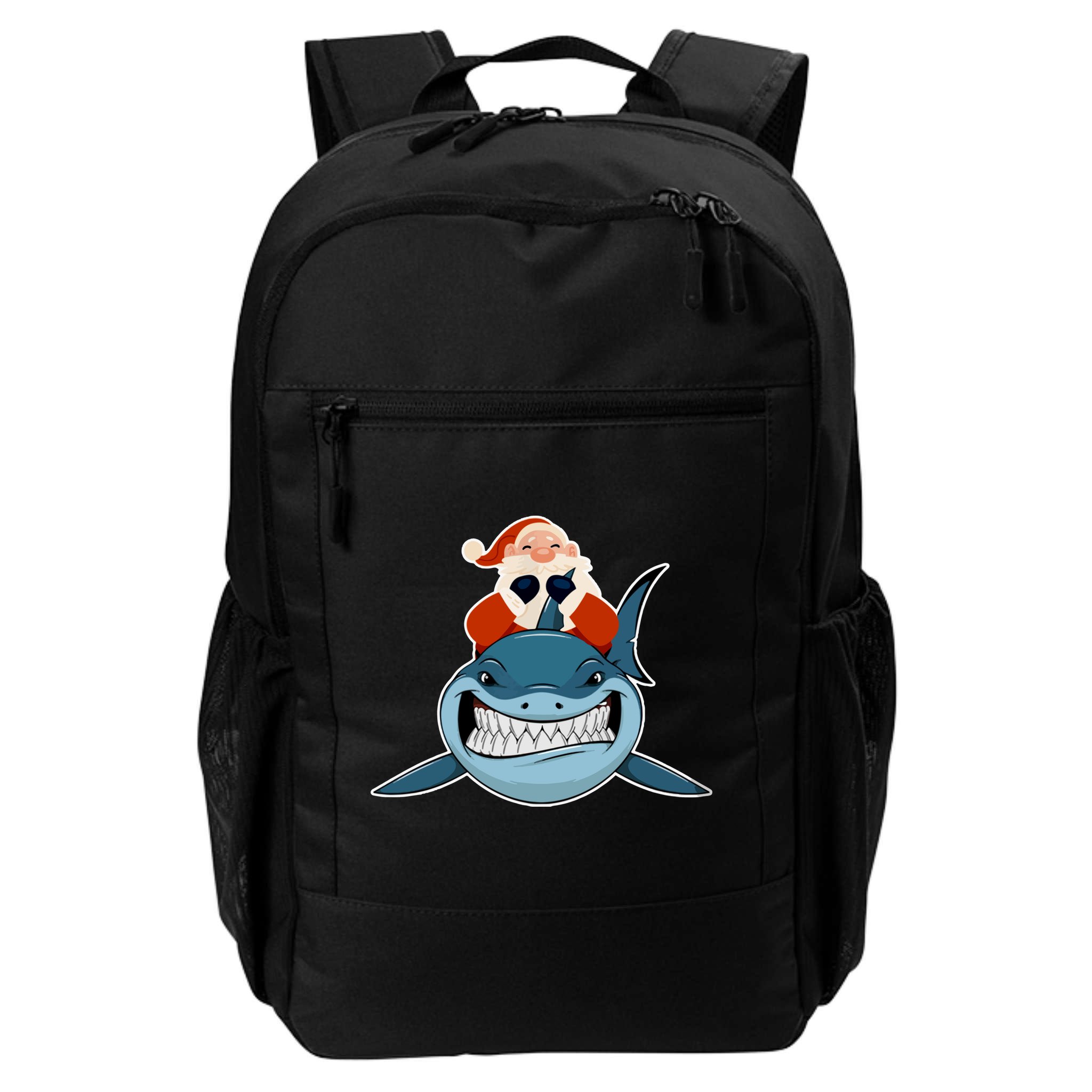 Santa Riding Shark Christmas Shark Backpack