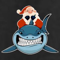 Santa Riding Shark Christmas Shark Beanie