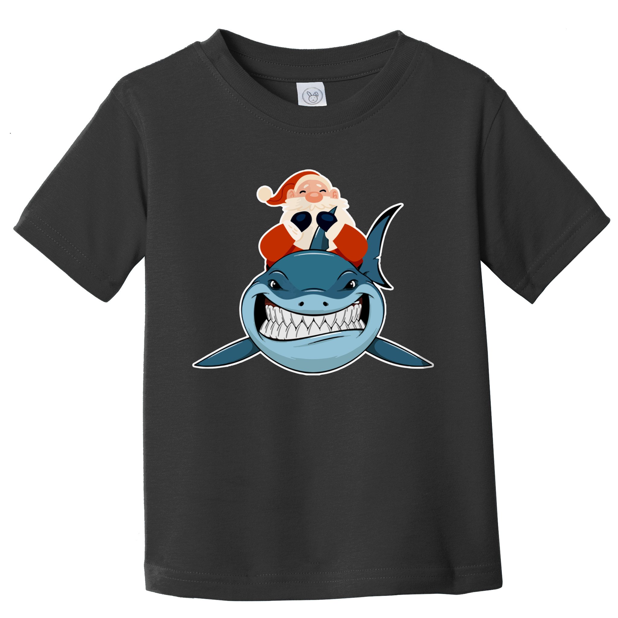 Santa Riding Shark Christmas Shark Toddler T-Shirt