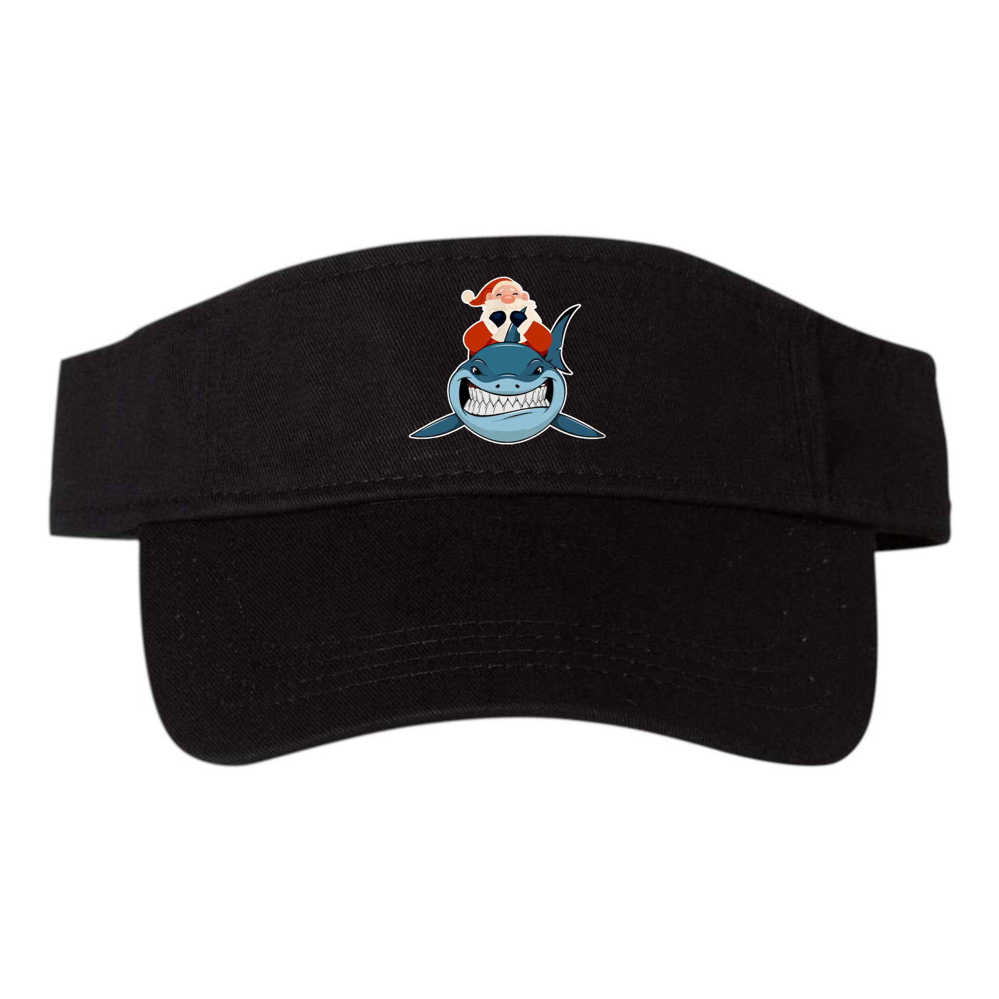 Santa Riding Shark Christmas Shark Visor