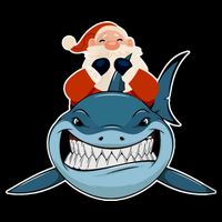 Santa Riding Shark Christmas Shark Visor
