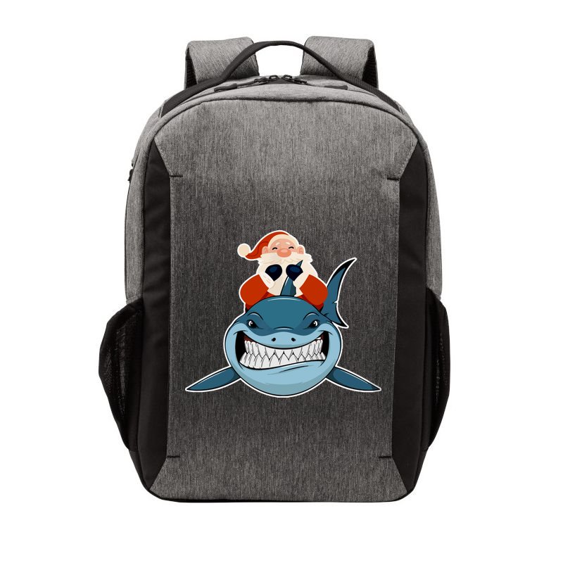 Santa Riding Shark Christmas Shark Vector Backpack