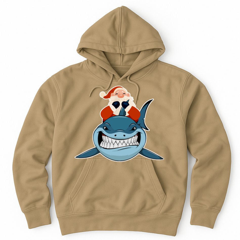 Santa Riding Shark Christmas Shark Hoodie