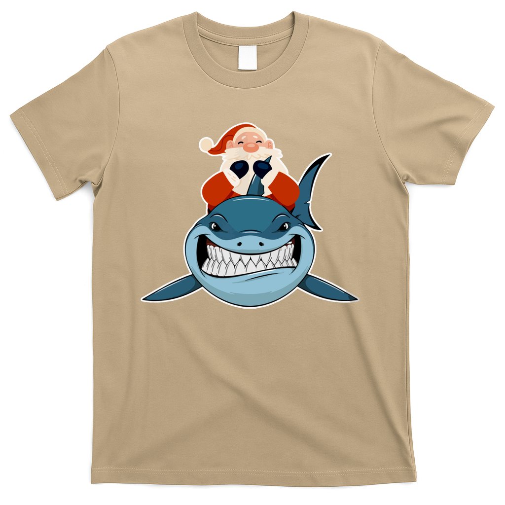 Santa Riding Shark Christmas Shark T-Shirt