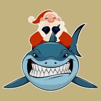 Santa Riding Shark Christmas Shark T-Shirt