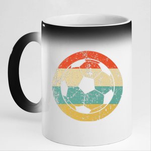 Soccer Retro Soccer Ball 11oz Black Color Changing Mug