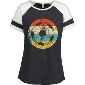 Soccer Retro Soccer Ball Enza Ladies Jersey Colorblock Tee