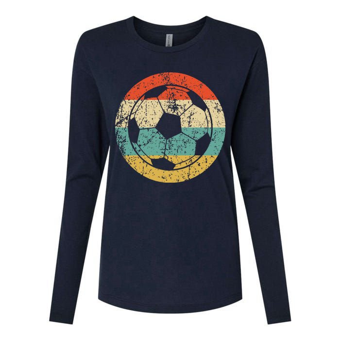 Soccer Retro Soccer Ball Womens Cotton Relaxed Long Sleeve T-Shirt