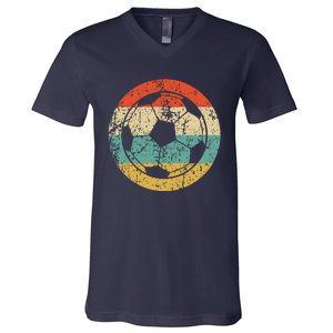 Soccer Retro Soccer Ball V-Neck T-Shirt