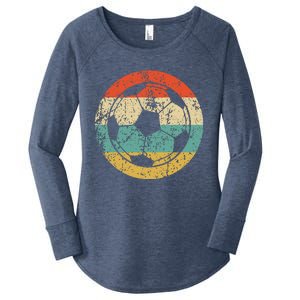 Soccer Retro Soccer Ball Women's Perfect Tri Tunic Long Sleeve Shirt