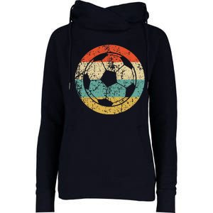 Soccer Retro Soccer Ball Womens Funnel Neck Pullover Hood