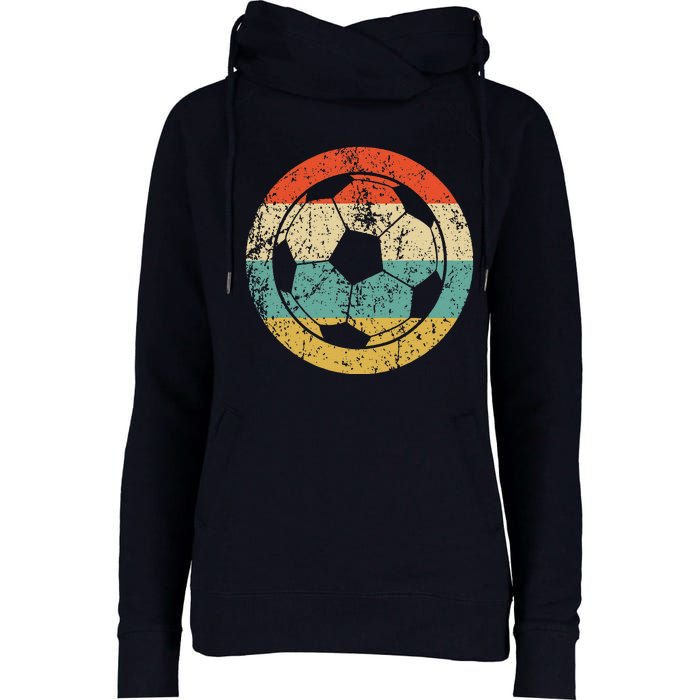 Soccer Retro Soccer Ball Womens Funnel Neck Pullover Hood