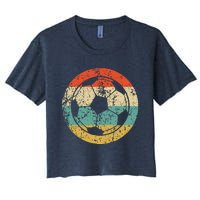 Soccer Retro Soccer Ball Women's Crop Top Tee