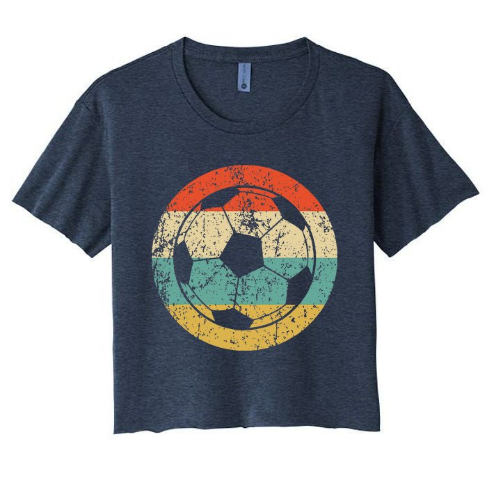 Soccer Retro Soccer Ball Women's Crop Top Tee