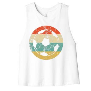 Soccer Retro Soccer Ball Women's Racerback Cropped Tank