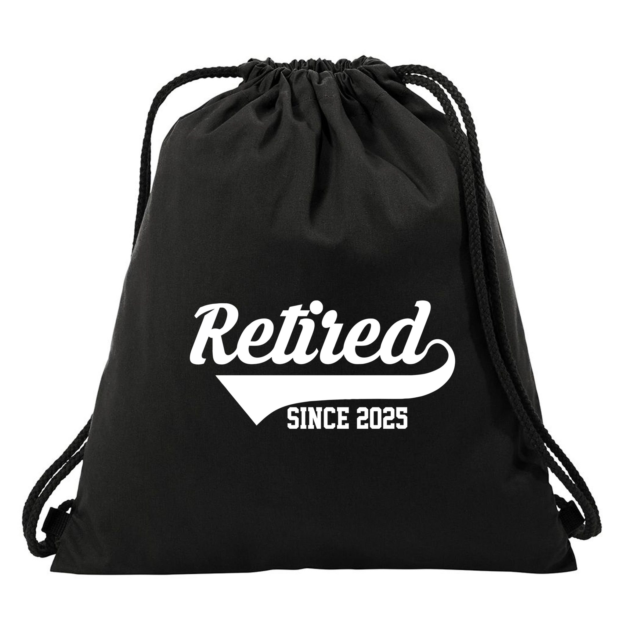 Sporty Retired Since 2025 Retirement Gift Drawstring Bag