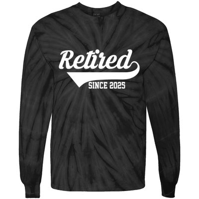 Sporty Retired Since 2025 Retirement Gift Tie-Dye Long Sleeve Shirt