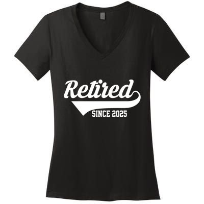 Sporty Retired Since 2025 Retirement Gift Women's V-Neck T-Shirt