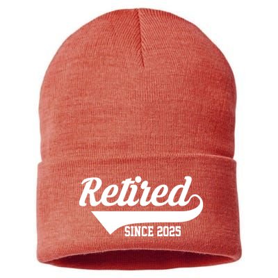 Sporty Retired Since 2025 Retirement Gift Sustainable Knit Beanie