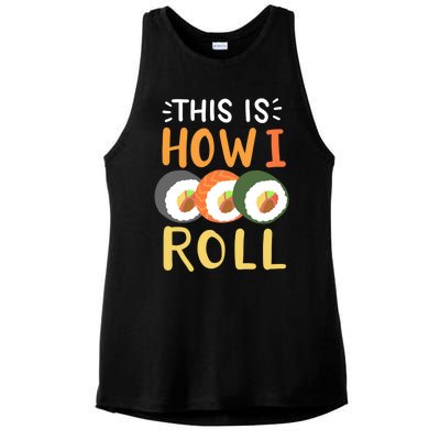 Sushi Roll Sushi Lover Sushi Restaurant Gift Ladies PosiCharge Tri-Blend Wicking Tank