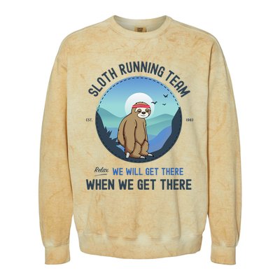 Sloth Running  Sloth Running Team Colorblast Crewneck Sweatshirt