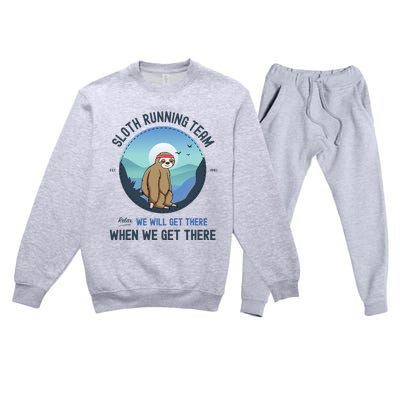 Sloth Running  Sloth Running Team Premium Crewneck Sweatsuit Set