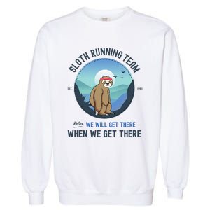 Sloth Running  Sloth Running Team Garment-Dyed Sweatshirt