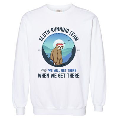 Sloth Running  Sloth Running Team Garment-Dyed Sweatshirt