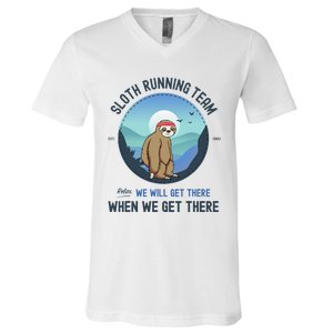 Sloth Running  Sloth Running Team V-Neck T-Shirt