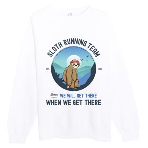 Sloth Running  Sloth Running Team Premium Crewneck Sweatshirt