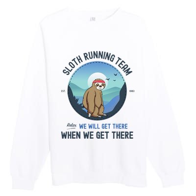 Sloth Running  Sloth Running Team Premium Crewneck Sweatshirt