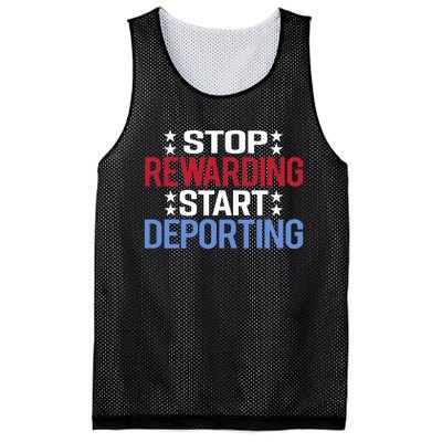 Stop Rewarding Start Deporting Mesh Reversible Basketball Jersey Tank