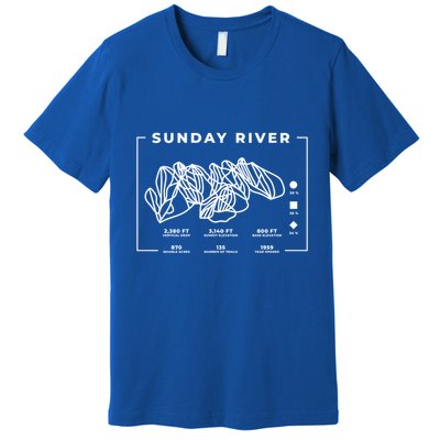 Sunday River Ski Trail Snowboard Skiing Maine Skier Cool Gift Premium T-Shirt