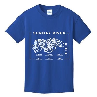 Sunday River Ski Trail Snowboard Skiing Maine Skier Cool Gift Kids T-Shirt