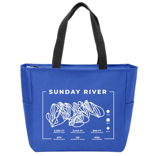 Sunday River Ski Trail Snowboard Skiing Maine Skier Cool Gift Zip Tote Bag