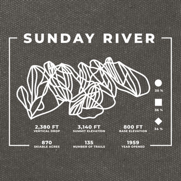 Sunday River Ski Trail Snowboard Skiing Maine Skier Cool Gift Cotton Canvas Backpack
