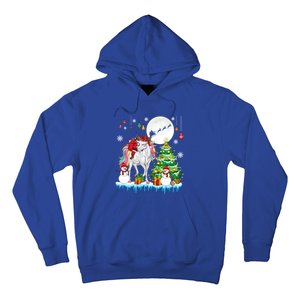 Santa Riding Santa Reindeer Unicorn Xmas Zoo Animal Lover Gift Hoodie