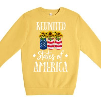 Sunflower Reunited States Of America Gift Premium Crewneck Sweatshirt