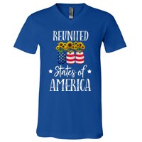 Sunflower Reunited States Of America Gift V-Neck T-Shirt