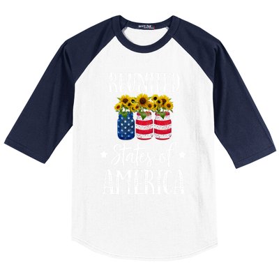 Sunflower Reunited States Of America Gift Baseball Sleeve Shirt