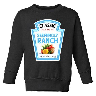 Seemingly Ranch Sauce Dressing Halloween Costume Matching Toddler Sweatshirt