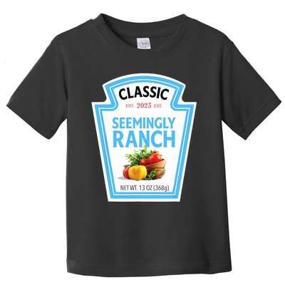 Seemingly Ranch Sauce Dressing Halloween Costume Matching Toddler T-Shirt