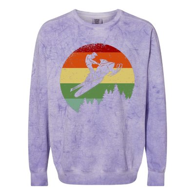 Snowmobile Retro Colorblast Crewneck Sweatshirt