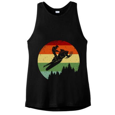 Snowmobile Retro Ladies PosiCharge Tri-Blend Wicking Tank