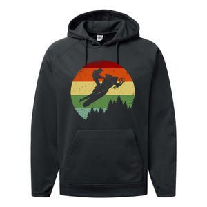 Snowmobile Retro Performance Fleece Hoodie