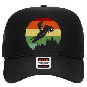 Snowmobile Retro High Crown Mesh Back Trucker Hat